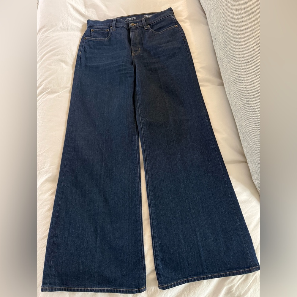 J. Crew Wide-Leg Dark Trouser Jeans